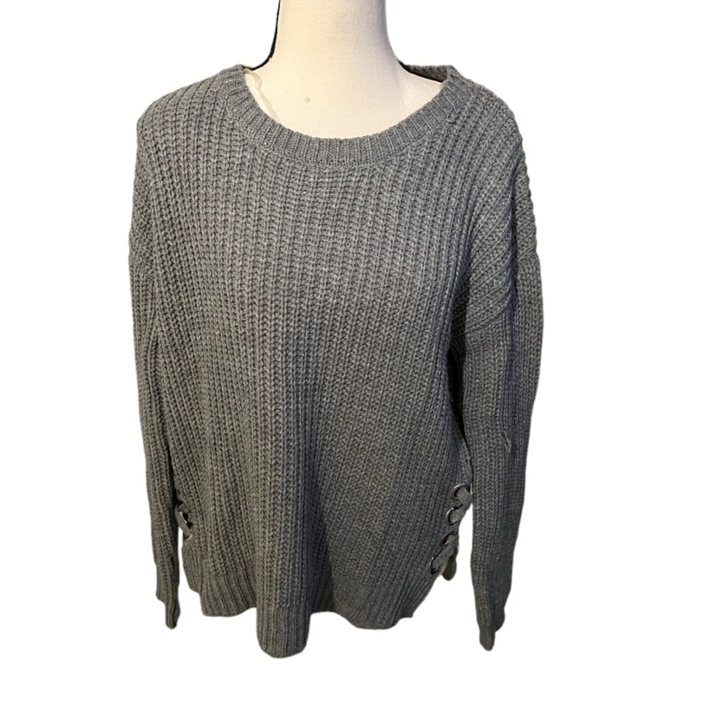 It’s Our Time Sweater With Side Detailing Medium M Knit Heavy Winter Metal Tie